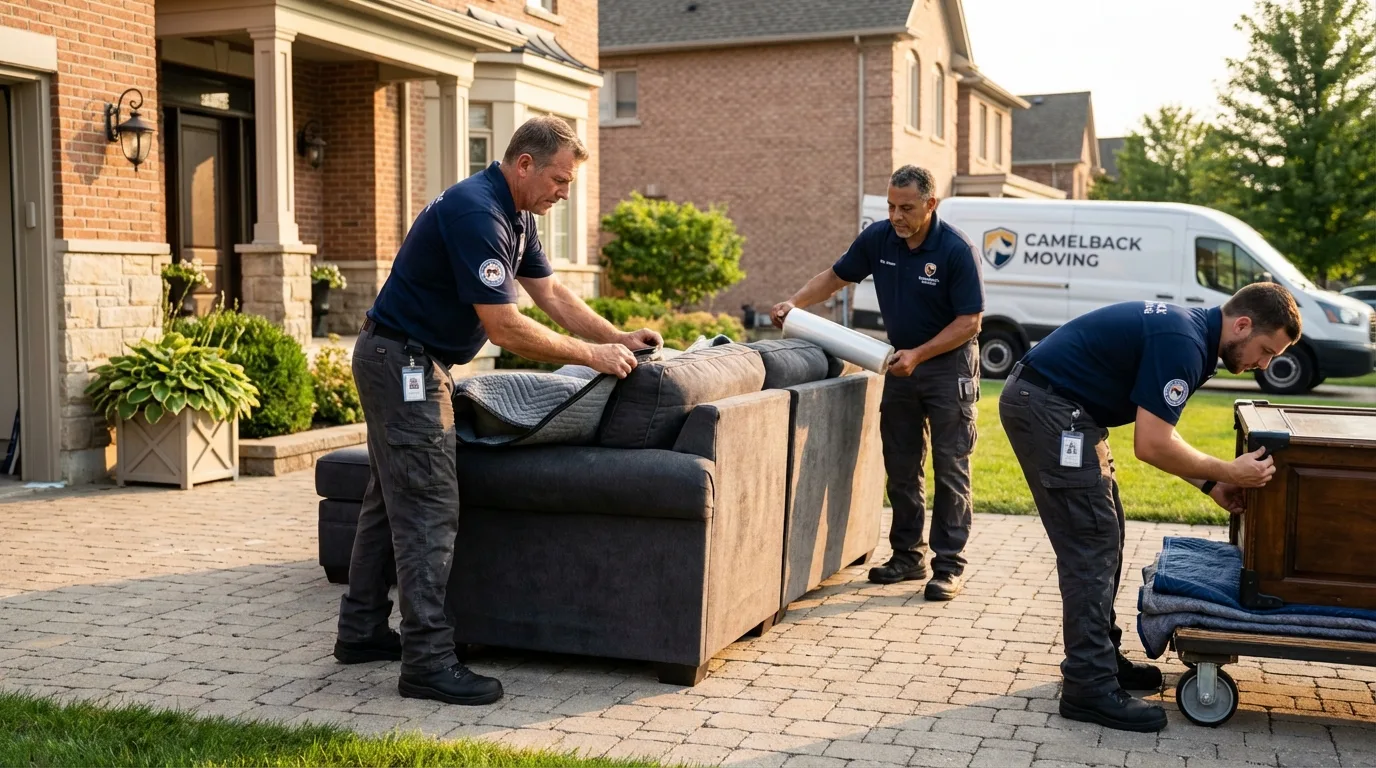 Large estate moving crew wrapping furniture in Mascoutah, IL